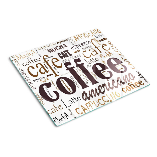 Tabla de cortar de cristal Café y bebidas de café