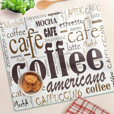 Tabla de cortar de cristal Café y bebidas de café