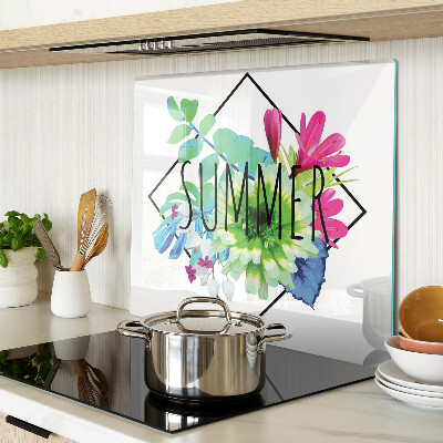 Tabla para cortar Flores de verano con la inscripción 