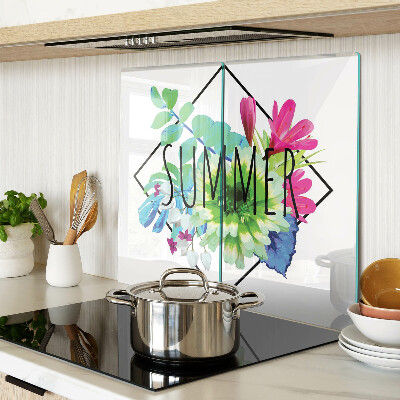 Tabla para cortar Flores de verano con la inscripción 