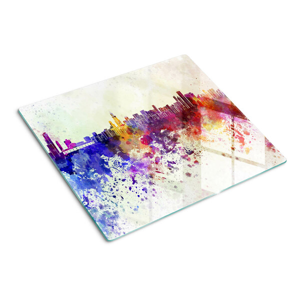 Tabla para cortar Panorama de la ciudad en puntos coloridos