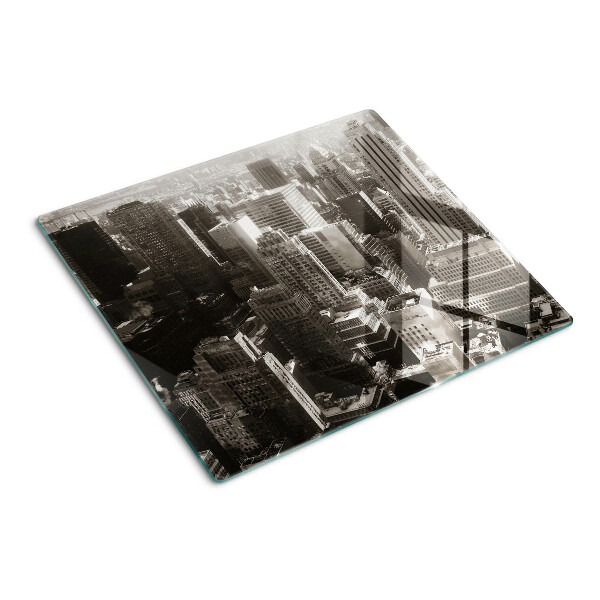 Tabla para cortar Panorama de la ciudad en tonos blanco y negro