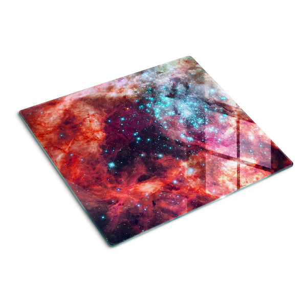 Tabla de cortar de cristal Paisaje espacial con estrellas