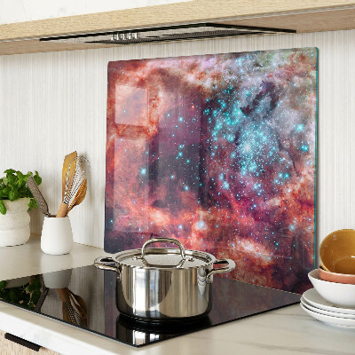 Tabla de cortar de cristal Paisaje espacial con estrellas