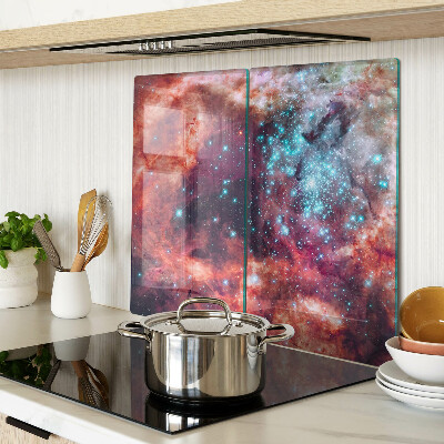 Tabla de cortar de cristal Paisaje espacial con estrellas