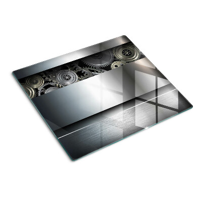 Tabla de cortar de cristal Engranajes mecánicos y superficies metálicas