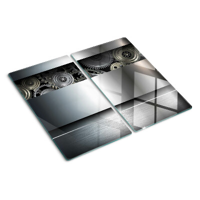 Tabla de cortar de cristal Engranajes mecánicos y superficies metálicas