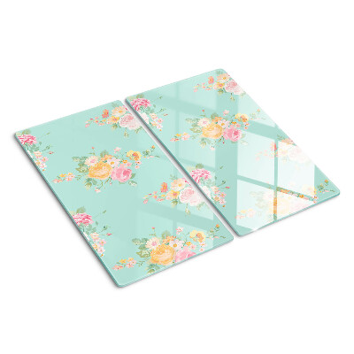 Tabla de cortar de cristal Estampado floral en colores pastel
