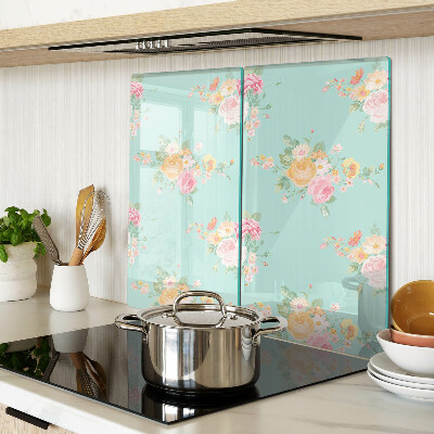 Tabla de cortar de cristal Estampado floral en colores pastel