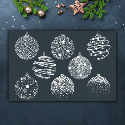 De vidrio templado bolas de Navidad de la abstracción de invierno