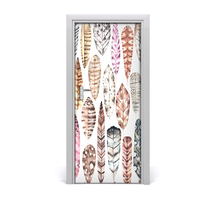 Vinilo para puerta Plumas de colores