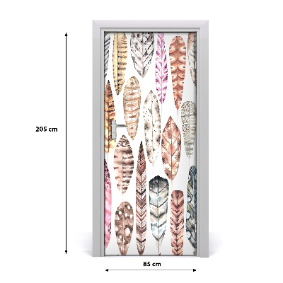 Vinilo para puerta Plumas de colores