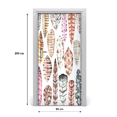 Vinilo para puerta Plumas de colores