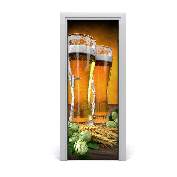Vinilo para puerta Dos vasos de cerveza
