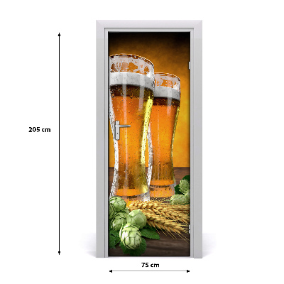 Vinilo para puerta Dos vasos de cerveza