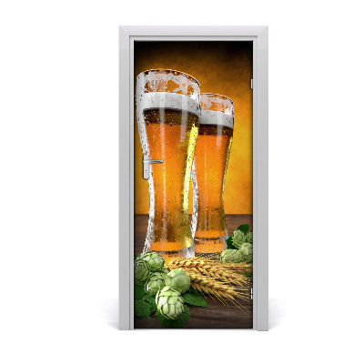 Vinilo para puerta Dos vasos de cerveza