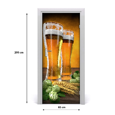 Vinilo para puerta Dos vasos de cerveza