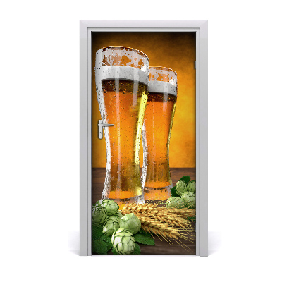 Vinilo para puerta Dos vasos de cerveza