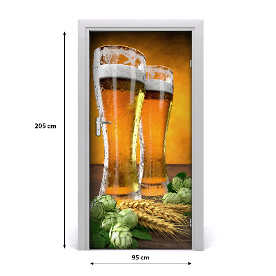 Vinilo para puerta Dos vasos de cerveza