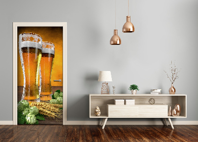 Vinilo para puerta Dos vasos de cerveza