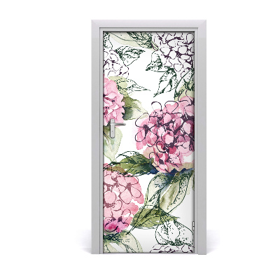 Lámina adhesiva de puerta Hortensia