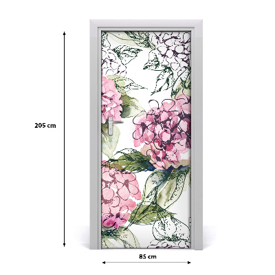 Lámina adhesiva de puerta Hortensia