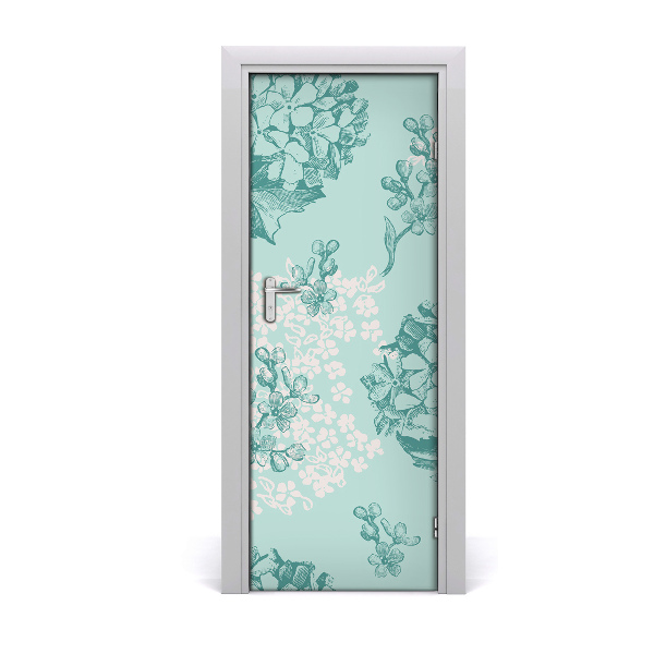 Lámina adhesiva de puerta Hortensia