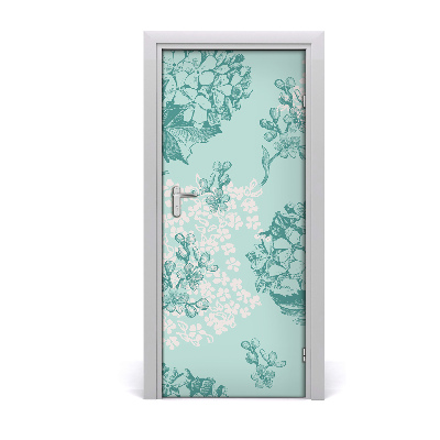 Lámina adhesiva de puerta Hortensia