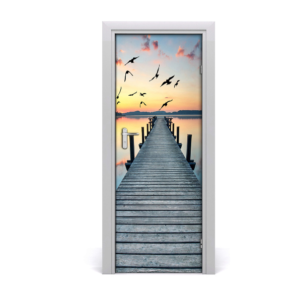 Vinilo para puerta Muelle de madera