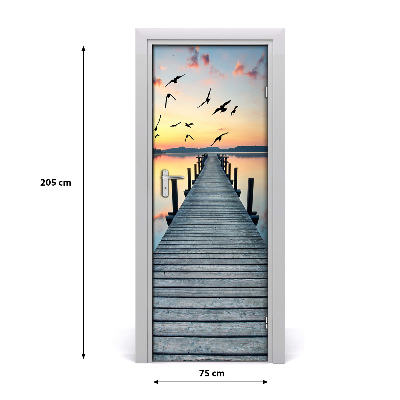 Vinilo para puerta Muelle de madera