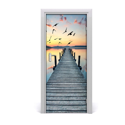 Vinilo para puerta Muelle de madera