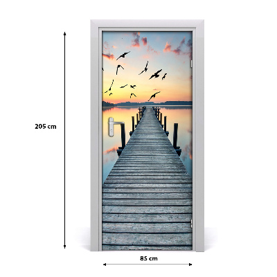 Vinilo para puerta Muelle de madera