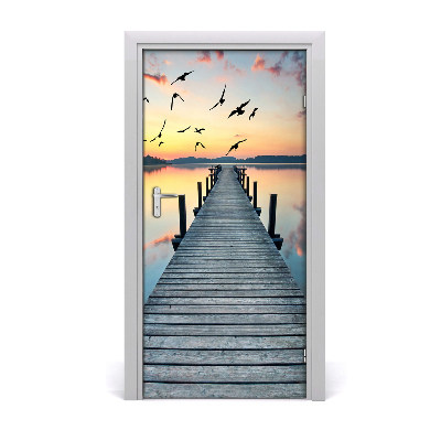 Vinilo para puerta Muelle de madera