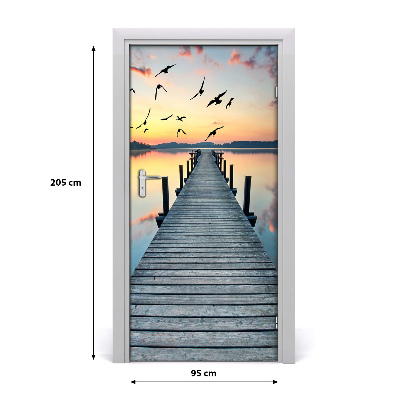 Vinilo para puerta Muelle de madera