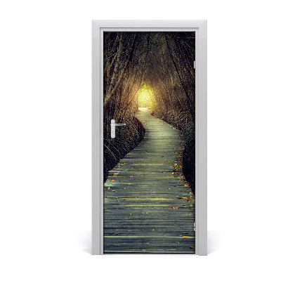 Vinilo para puerta Camino en el bosque