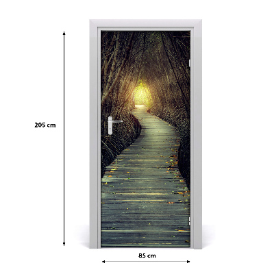 Vinilo para puerta Camino en el bosque