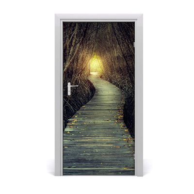 Vinilo para puerta Camino en el bosque