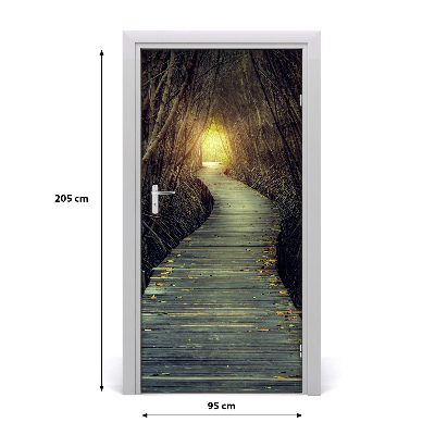 Vinilo para puerta Camino en el bosque