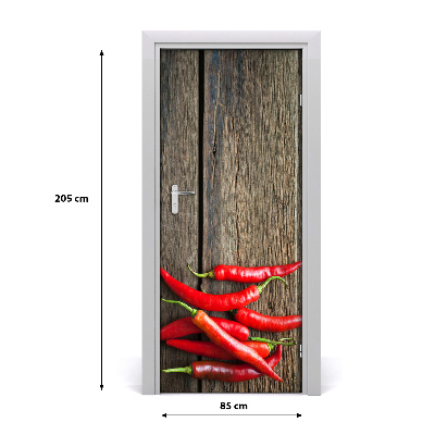 Vinilo para puerta Guindillas