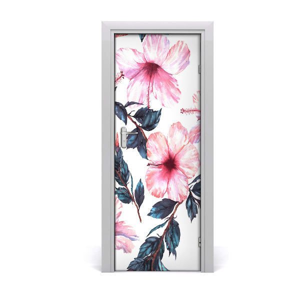 Pegatina para puerta Hibisco