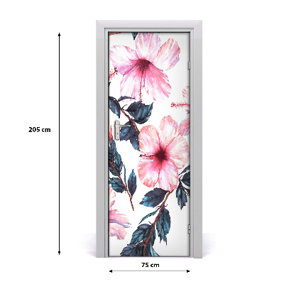 Pegatina para puerta Hibisco