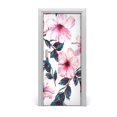 Pegatina para puerta Hibisco