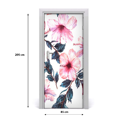 Pegatina para puerta Hibisco