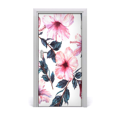 Pegatina para puerta Hibisco