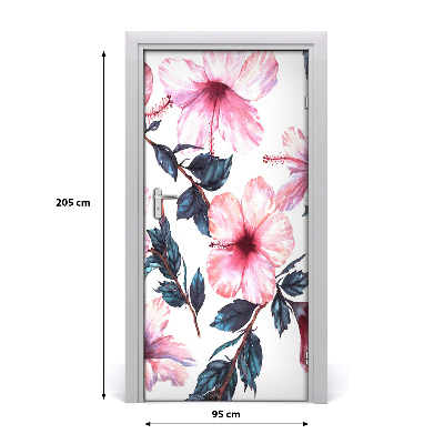 Pegatina para puerta Hibisco