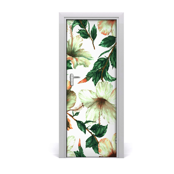 Pegatina para puerta Hibisco
