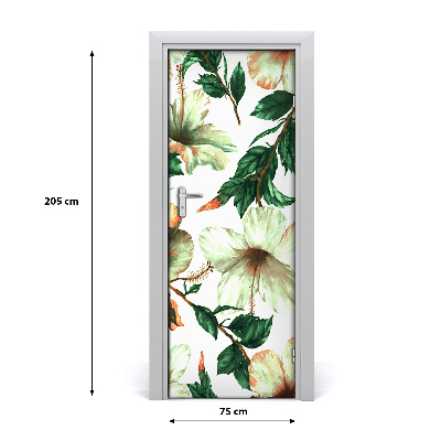 Pegatina para puerta Hibisco
