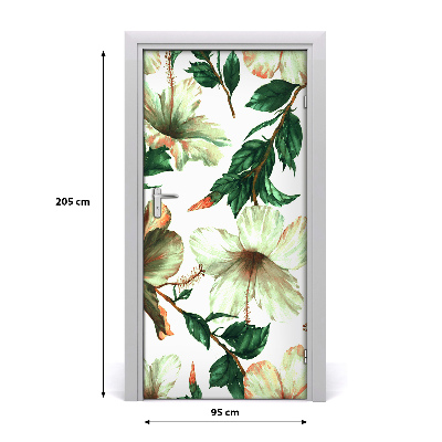 Pegatina para puerta Hibisco