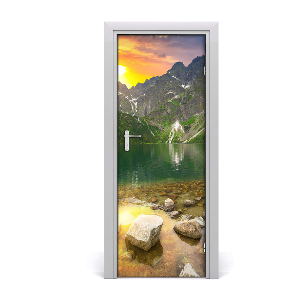 Vinilo para puerta Lago morskie oko monte tatras