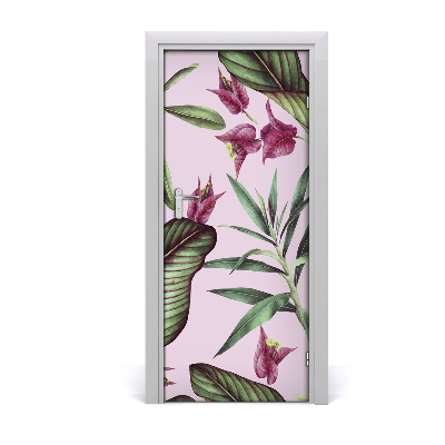 Lámina adhesiva de puerta Motivo hawaiano